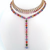 DIAMOND & PARTY-COLORED SAPPHIRE FRINGE NECKLACE